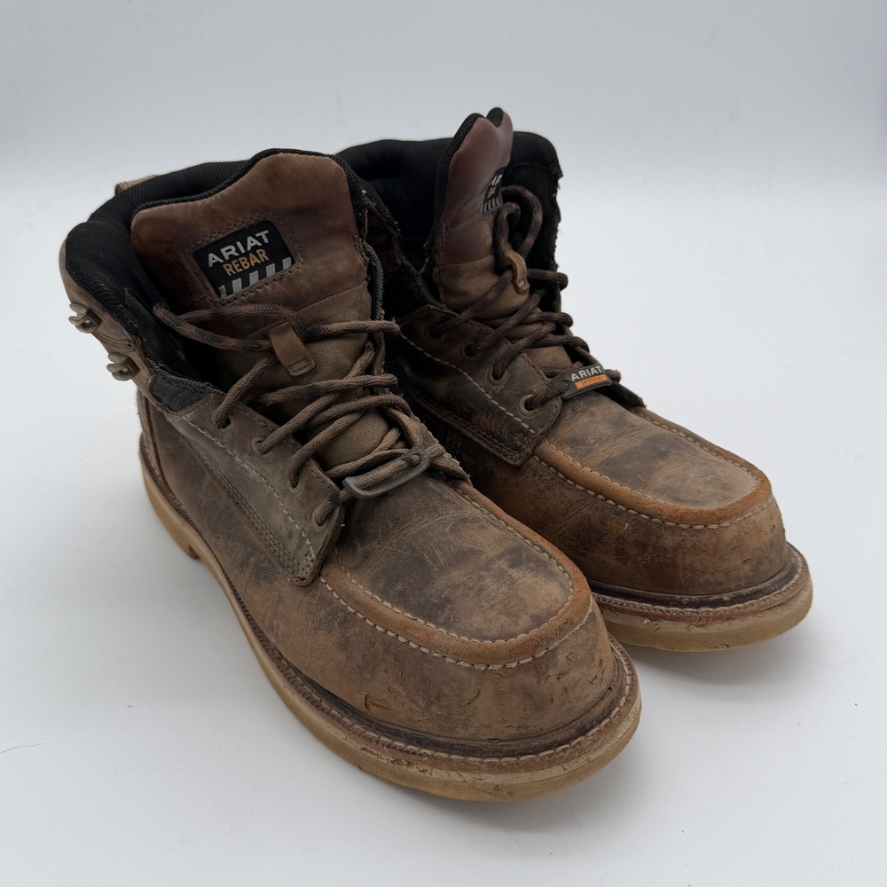Ariat Rebar Lift Composite Toe Waterproof Work Boots Brown Leather Mens 9EE